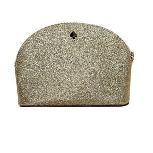 Kate Spade New York Burgess Court Gold Glitter Dome Cosmetic Case